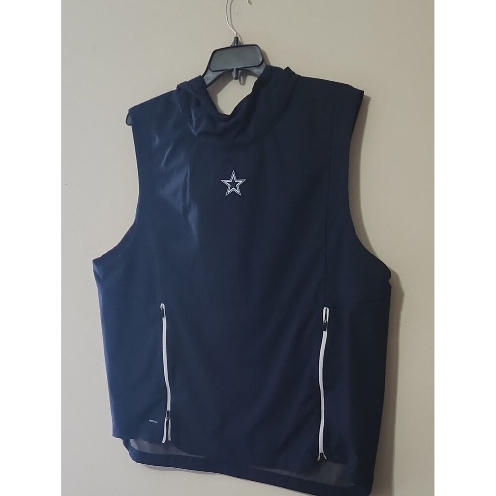 Nike NFL Men's Dallas Cowboys Navy Sleeveless Hooded Vest